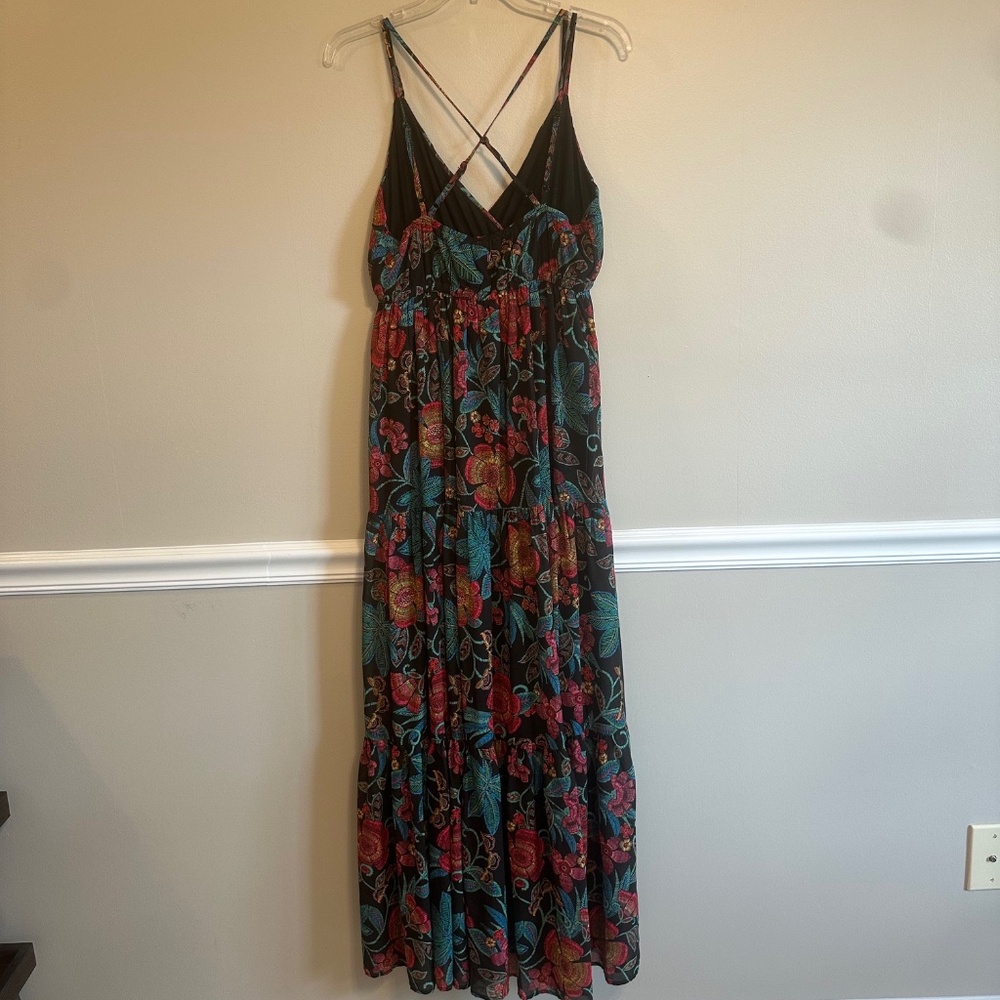 Flying Tomato black floral maxi dress L - Picture 5 of 8